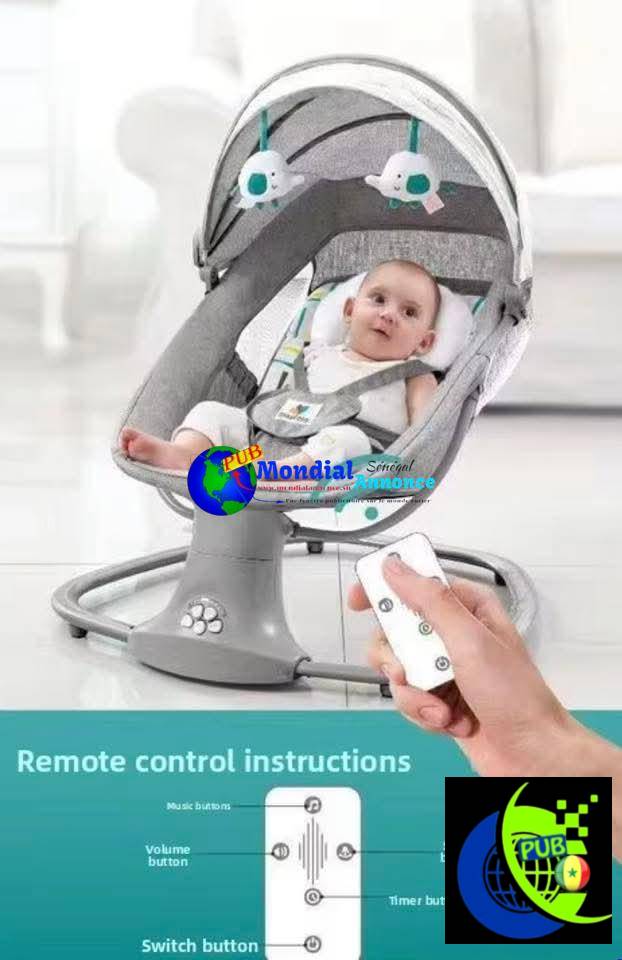 Balançoire Électrique pour Nouveau-Né (Transat & Chaise Berçante Automatique) disponible.Tél : 785297899