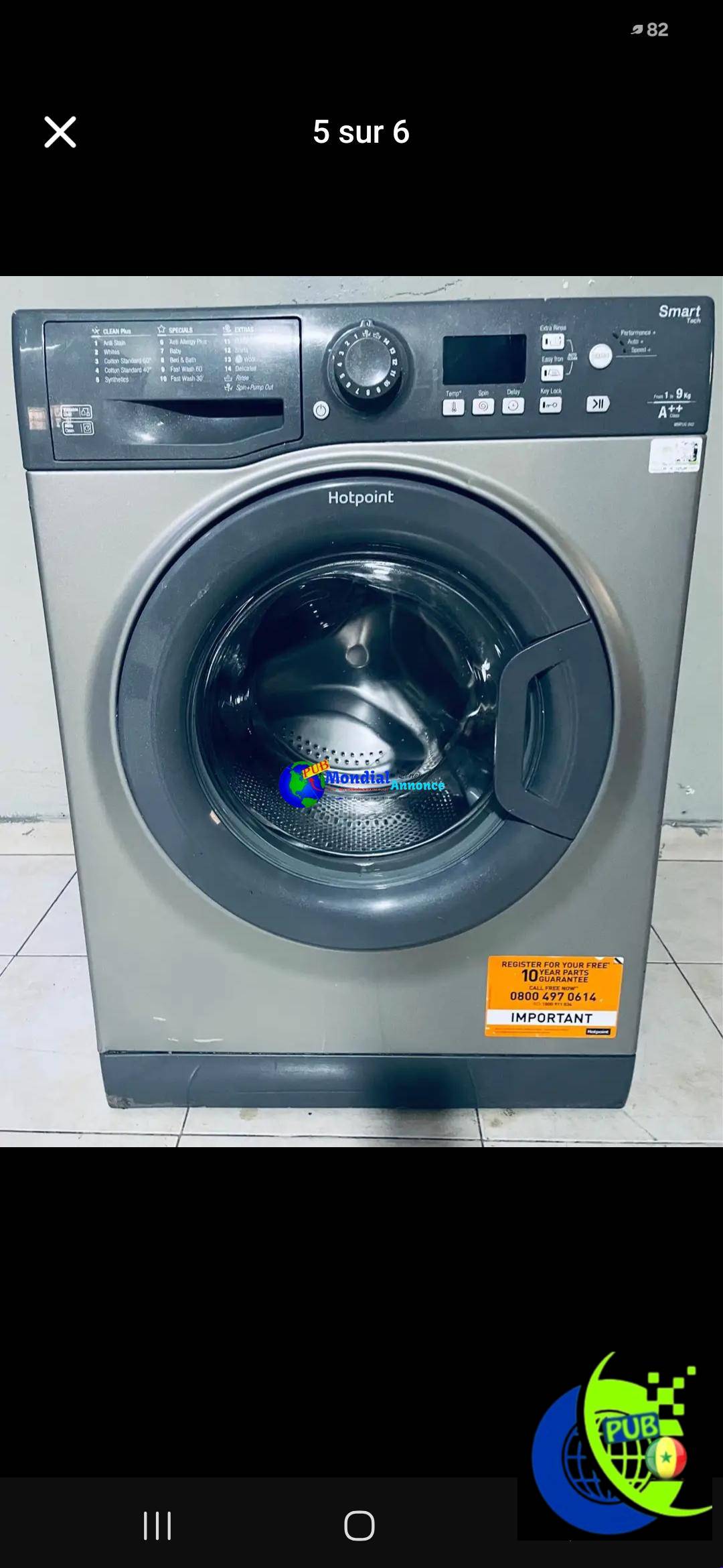 Vente : Machine à Laver 9 kg Inverter (A+++) Venant d’Allemagne