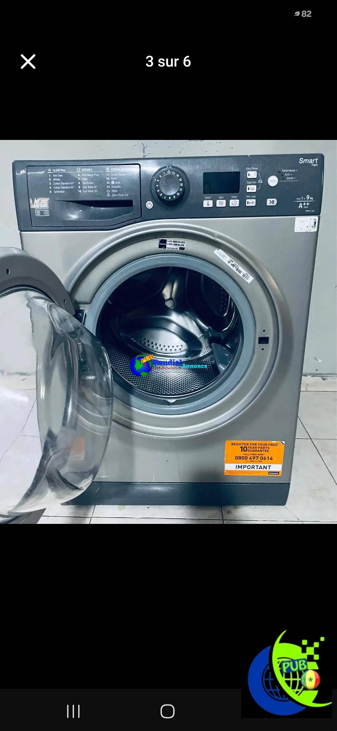 Vente : Machine à Laver 9 kg Inverter (A+++) Venant d’Allemagne