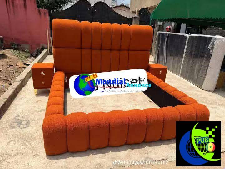 Vente : Lit 3 Places avec 2 Commodes (Couleur au Choix) à Dakar
