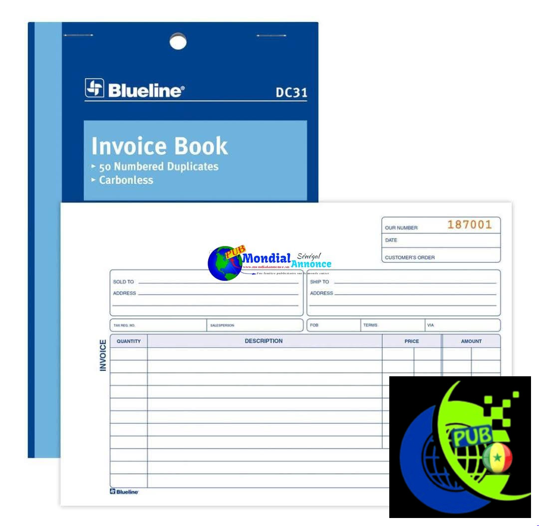 Carnets de Factures & Cachets Personnalisés. Contact : 76 353 47 47