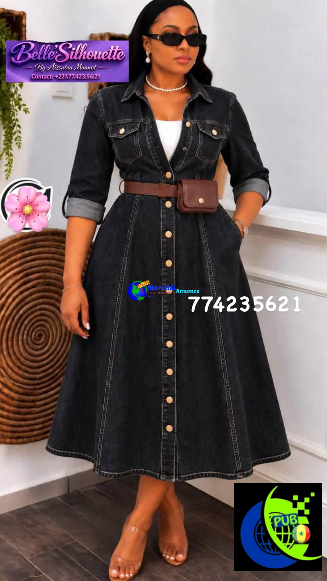 Vente : Robes en Jean Très Chic & Classe. Contact : 774235621.