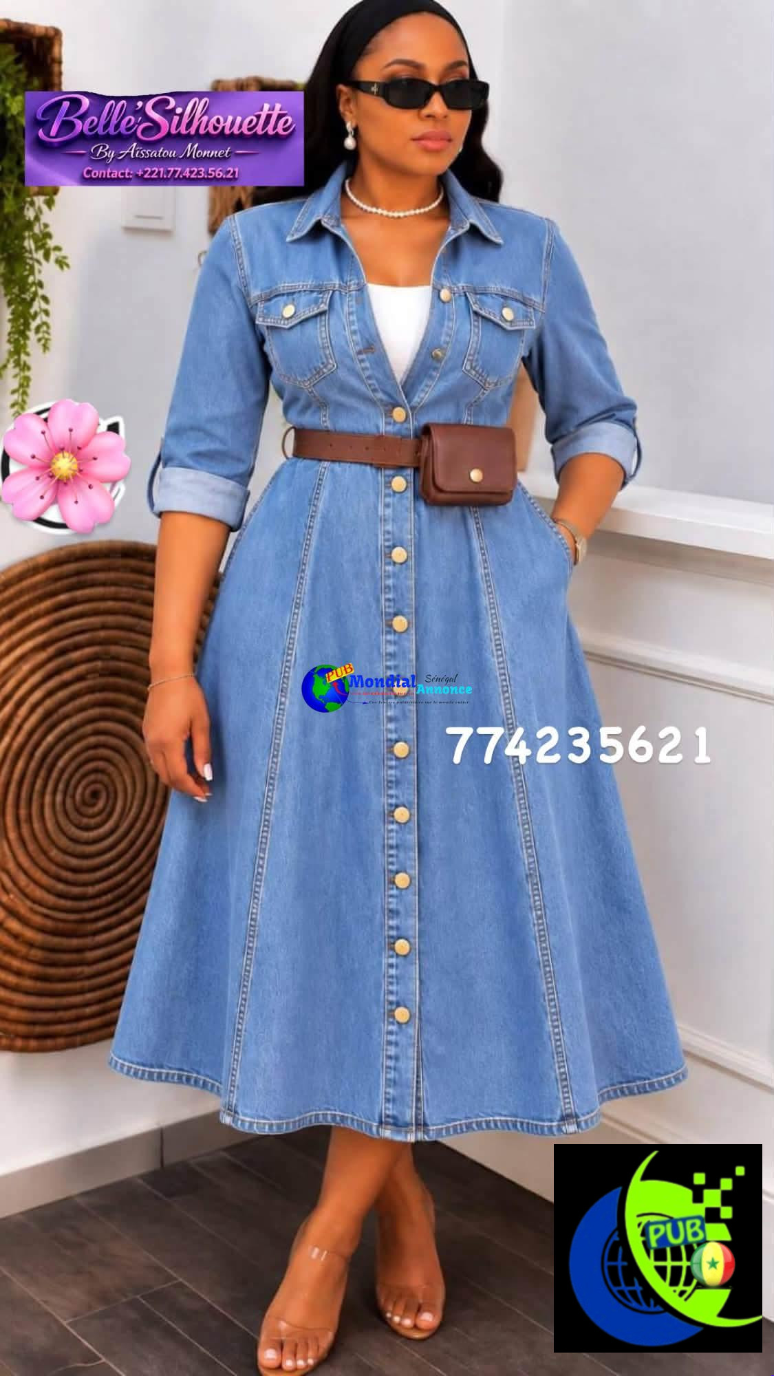 Vente : Robes en Jean Très Chic & Classe. Contact : 774235621.