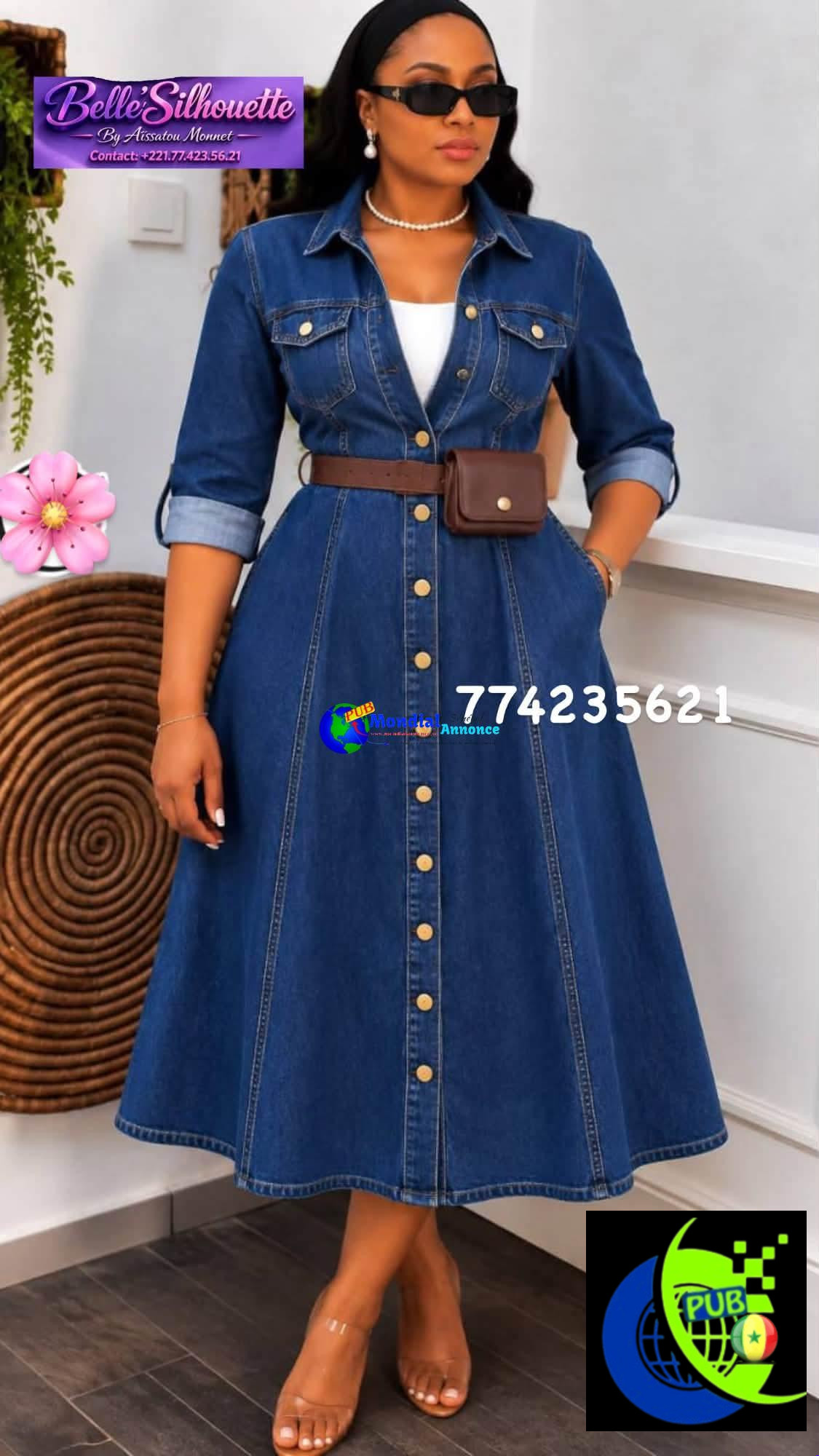 Vente : Robes en Jean Très Chic & Classe. Contact : 774235621.