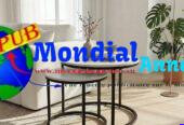 Tables Basses 2 Pièces (Verre / Effet Marbre) disponibles à 20 000 F CFA