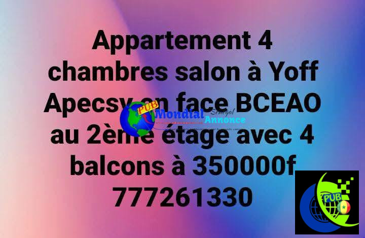 Grand Appartement F5 (4 Chambres + Salon) à louer à Yoff Apecsy