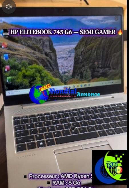 HP EliteBook 745 G6 Ryzen 5 Pro, 8 Go RAM, SSD 256 Go à 160 000 FCFA