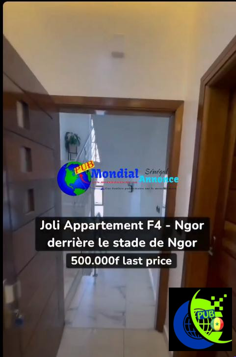 🏡 APPARTEMENT F4 À LOUER À NGOR – 500 000 F CFA/MOIS