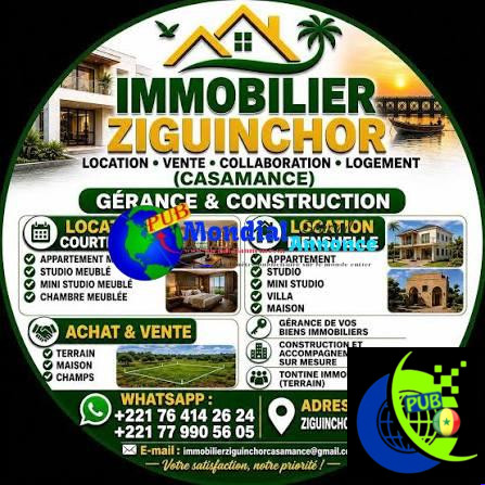 🏡 Immobilier à Ziguinchor : Vente, Achat, Location et Gestion de Biens